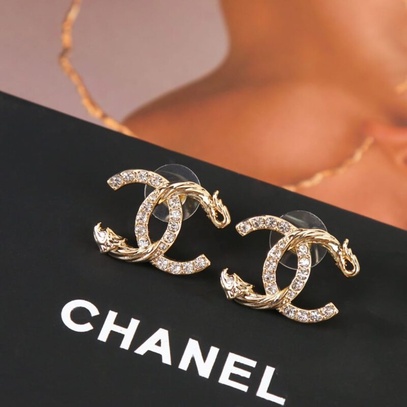 新款☑️CHANEL香奈儿c1双c鱼纹尾耳钉耳环