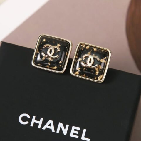 新款☑️CHANEL香奈儿c1双c方形耳钉耳环