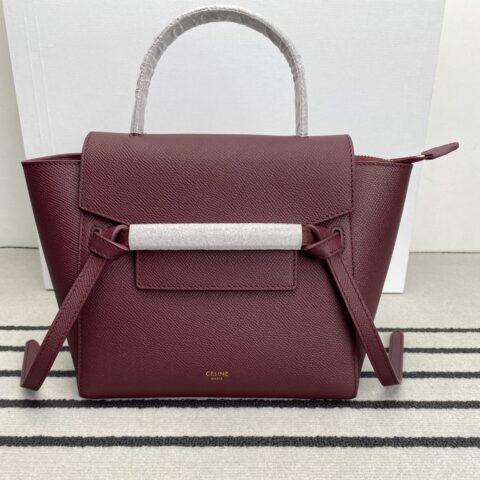 CELINE赛琳浆果紫掌纹 BELT NANO粒面小牛皮手袋189003
