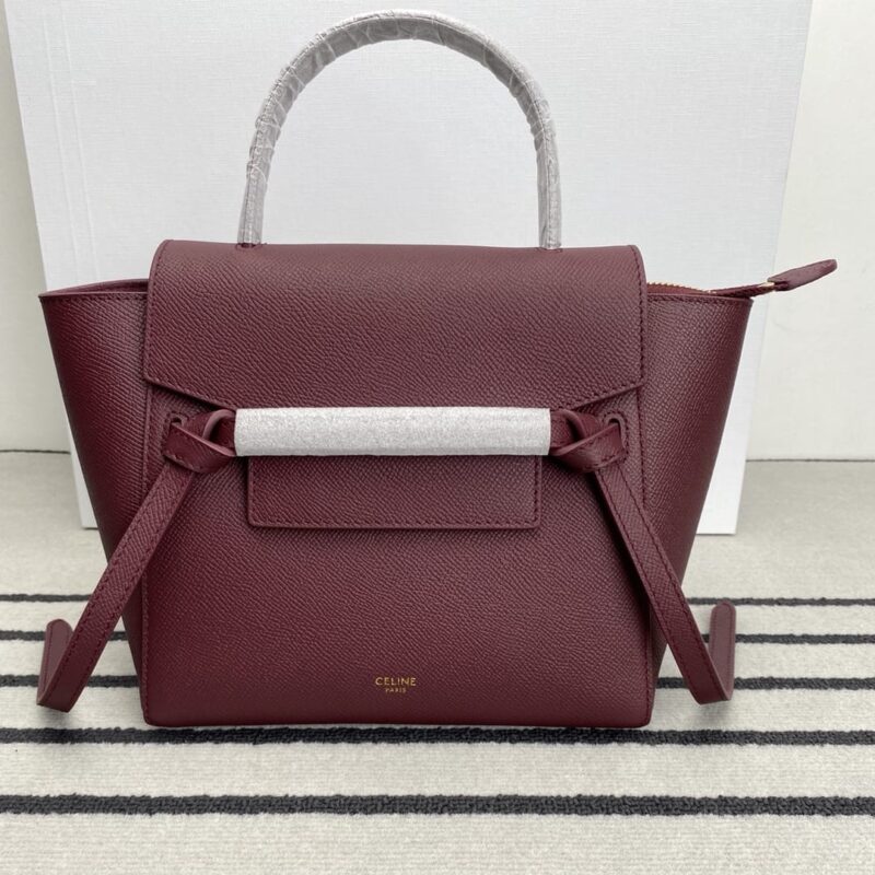 CELINE赛琳浆果紫掌纹 BELT NANO粒面小牛皮手袋189003