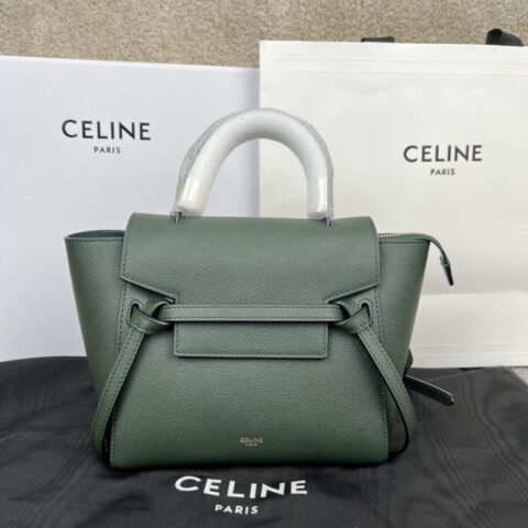 CELINE赛琳绿色掌纹 BELT NANO粒面小牛皮手袋189003