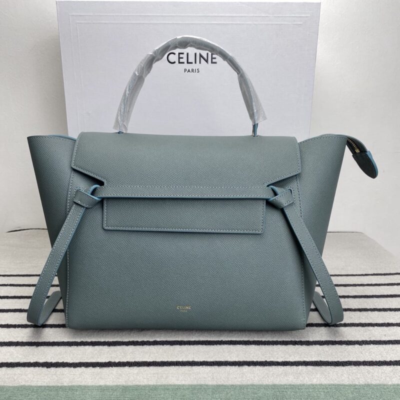 CELINE赛琳雾霾蓝掌纹BELT MINI迷你粒面小牛皮手袋189103