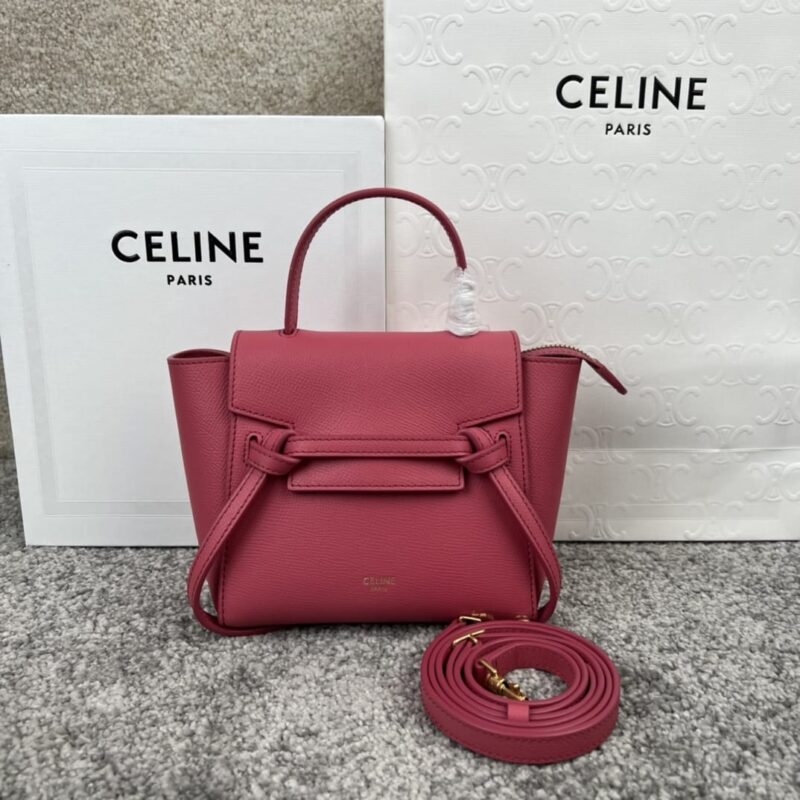 CELINE赛琳Belf PICO白色掌纹迷你粒面小牛皮手袋194263