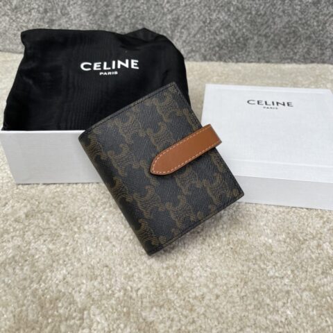 CELINE赛琳小号标志印花羊皮革钱包