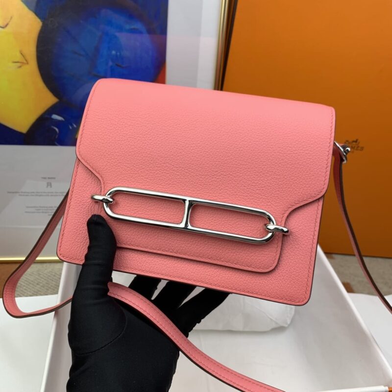 Hermès roulis 19cm evercolor k4夏日粉 Rose Ete 蜜蜡线纯手缝