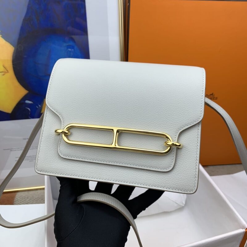 Hermès roulis 19cm evercolor 80珍珠灰 gold 蜜蜡线纯手缝