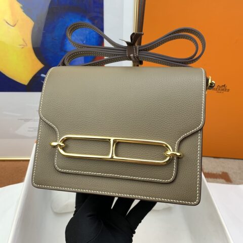Hermès roulis 19cm evercolor 18大象灰 GHW  蜜蜡线纯手缝