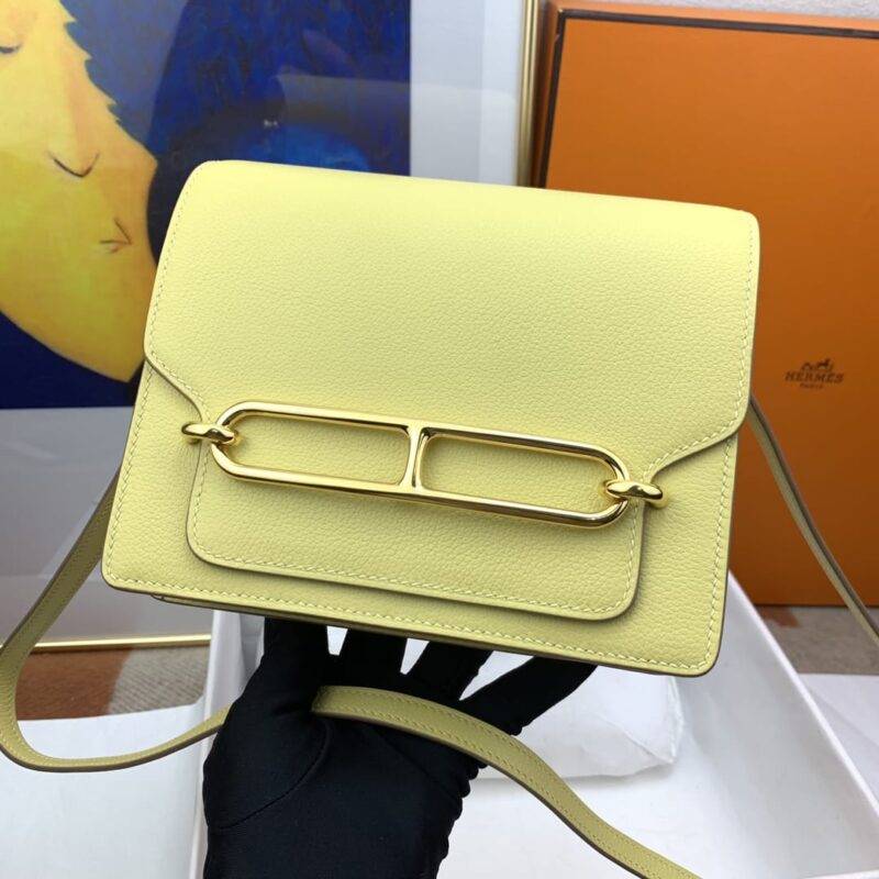 Hermès roulis 19cm evercolor IZ小鸡黄 gold  蜜蜡线纯手缝