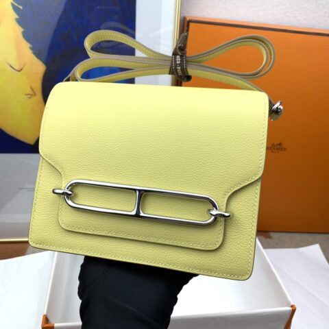 Hermès roulis 19cm evercolor IZ小鸡黄 sliver 蜜蜡线纯手缝