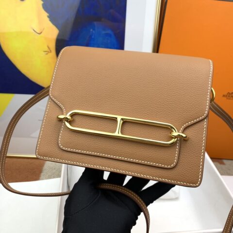 Hermès roulis 19cm evercolor 37gold 金棕 金扣 蜜蜡线纯手缝