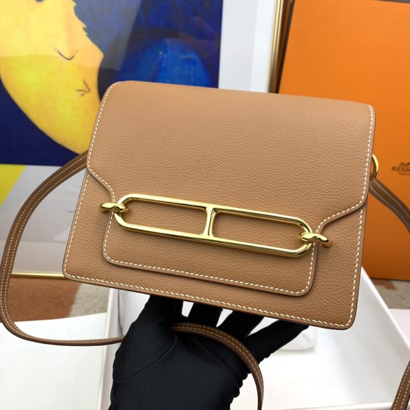 Hermès roulis 19cm evercolor 37gold 金棕 金扣 蜜蜡线纯手缝