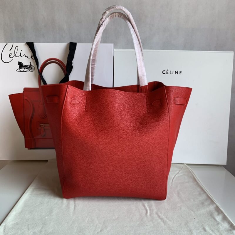 CELINE赛琳CABAS PHANTOM大红荔枝纹手袋189023