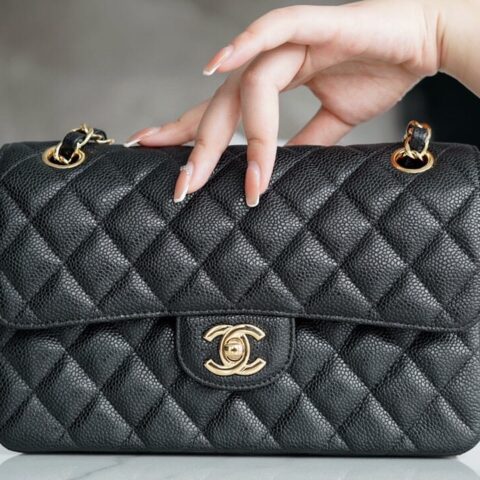 CHANEL CF23 Classic flap bag 正品皮口盖包 A01113黑色/金扣