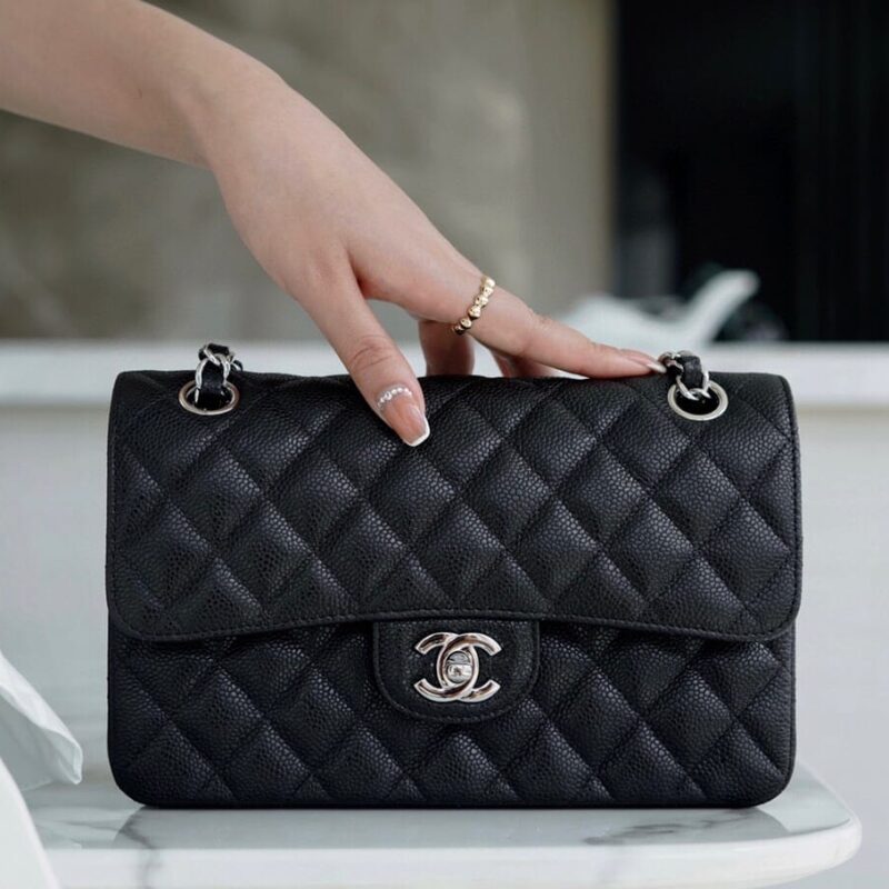 CHANEL CF23 Classic flap bag 正品皮口盖包 A01113黑色/银扣