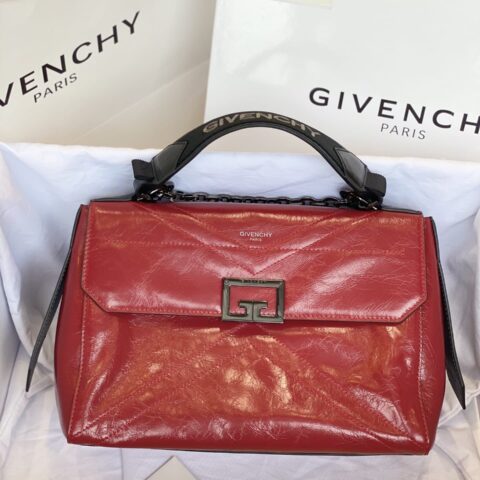 Givenchy纪梵希亮面褶皱牛皮手袋9405