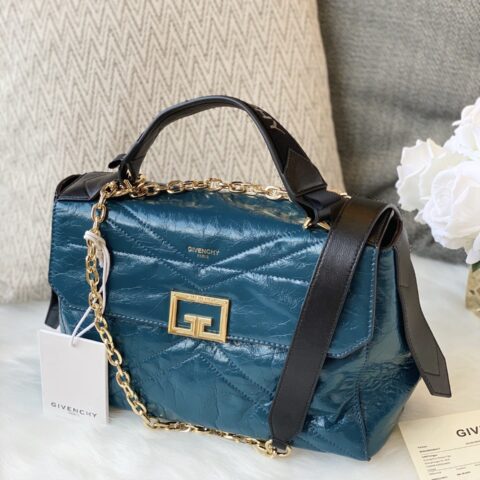 Givenchy纪梵希亮面褶皱牛皮手袋9405