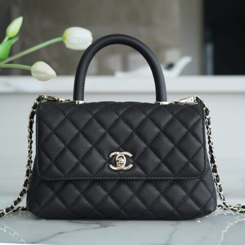 CHANEL CoCo handle 24cm 新款牛皮手柄小号翻盖包 A92990