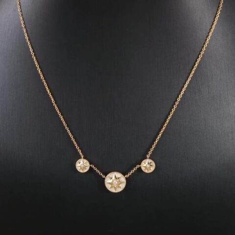 DIOR迪奥白贝母八芒星手链项链耳钉耳环