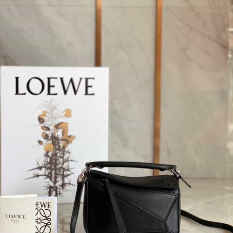 LOEWE罗意威 Mini Puzzle bag几何包 0338黑色18CM