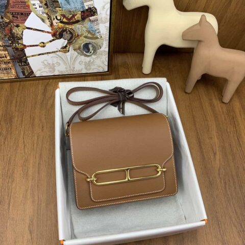 Hermès roulis 19cm evercolor 89黑色  金扣