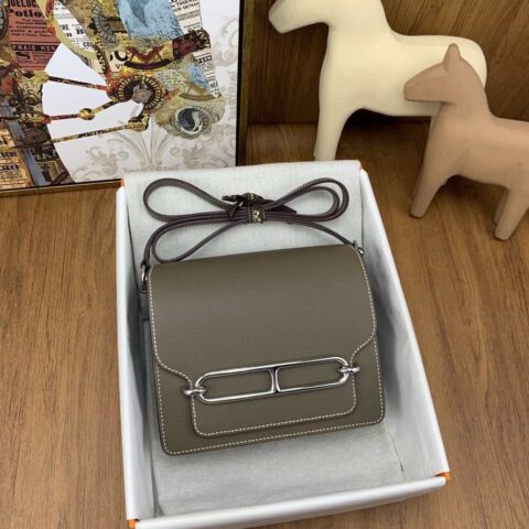 Hermès roulis 19cm evercolor 18 大象灰 银扣