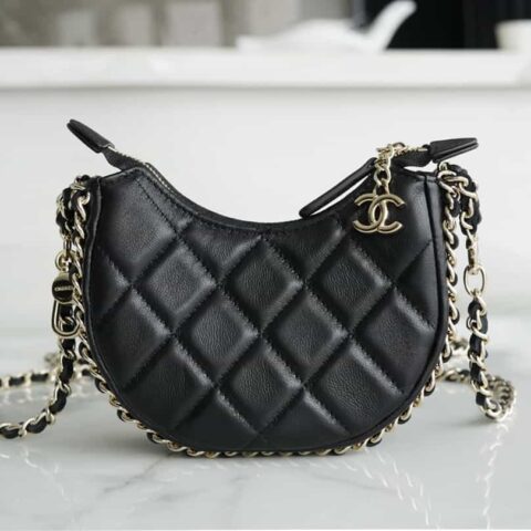 CHANEL 23p小号月亮/月牙包 AP3232黑色