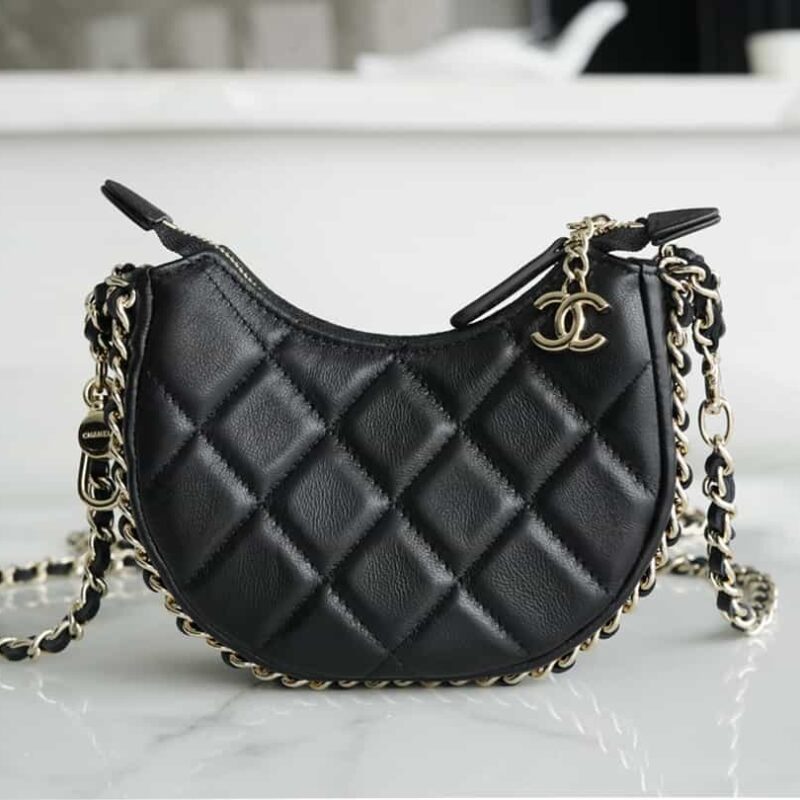 CHANEL 23p小号月亮/月牙包 AP3232黑色