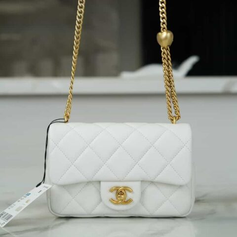 CHANEL 23P春夏新款 爱心调节扣小号 AS3828白色