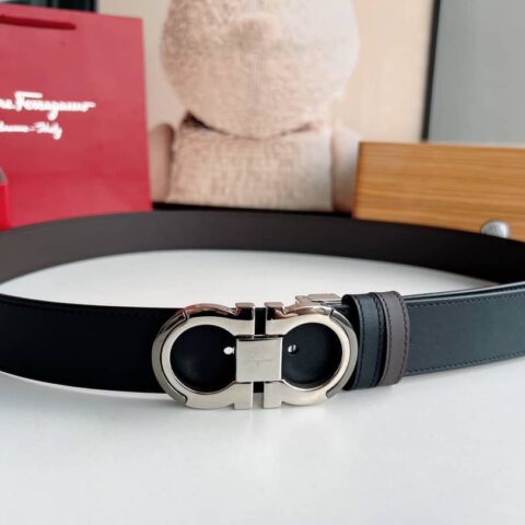 Salvatore  Ferragamo菲拉格慕  金属扣男士商务腰带3.5cm