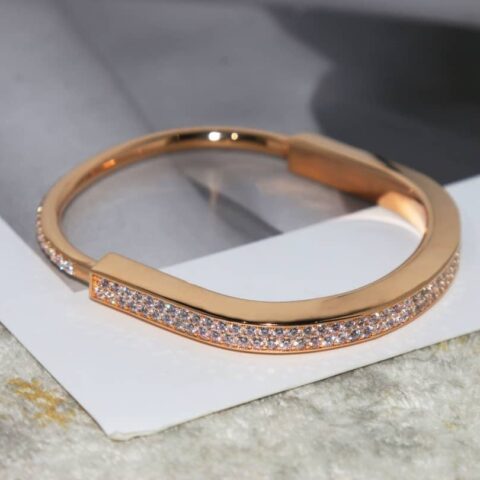 Tiffany Lock满钻 半钻 间隔钻 光面版锁头手镯手环