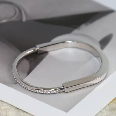 Tiffany Lock满钻 半钻 间隔钻 光面版锁头手镯手环
