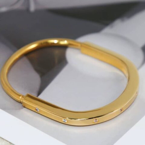 Tiffany Lock满钻 半钻 间隔钻 光面版锁头手镯手环