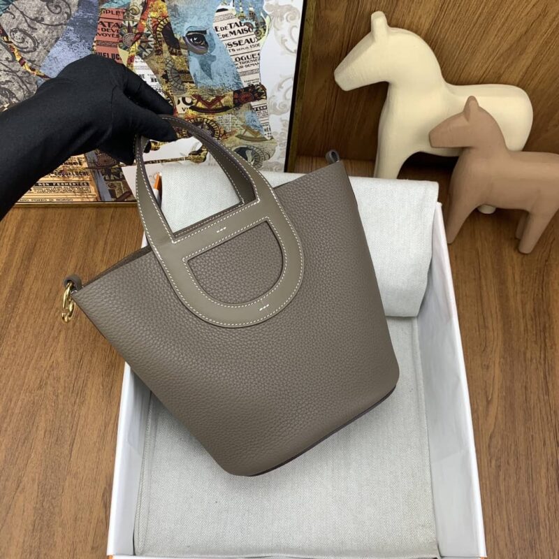 Hermès 新款猪鼻子菜篮子18cm in the loop 18大象灰