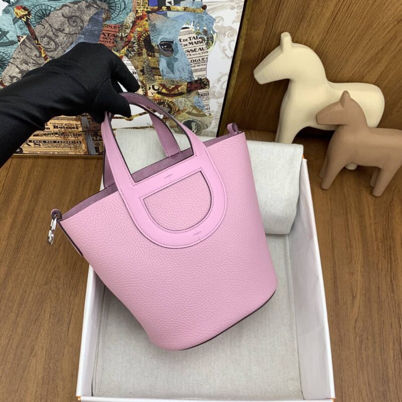 Hermès 新款猪鼻子菜篮子18cm in the loop X9锦葵紫 银扣