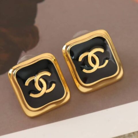 新款☑️CHANEL香奈儿C1双c方形耳钉耳环