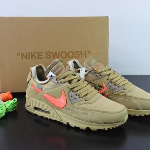Off-White X Nike Air MAX90 GPX 联名款  沙漠黄男士运动鞋  货号：AA7293 200