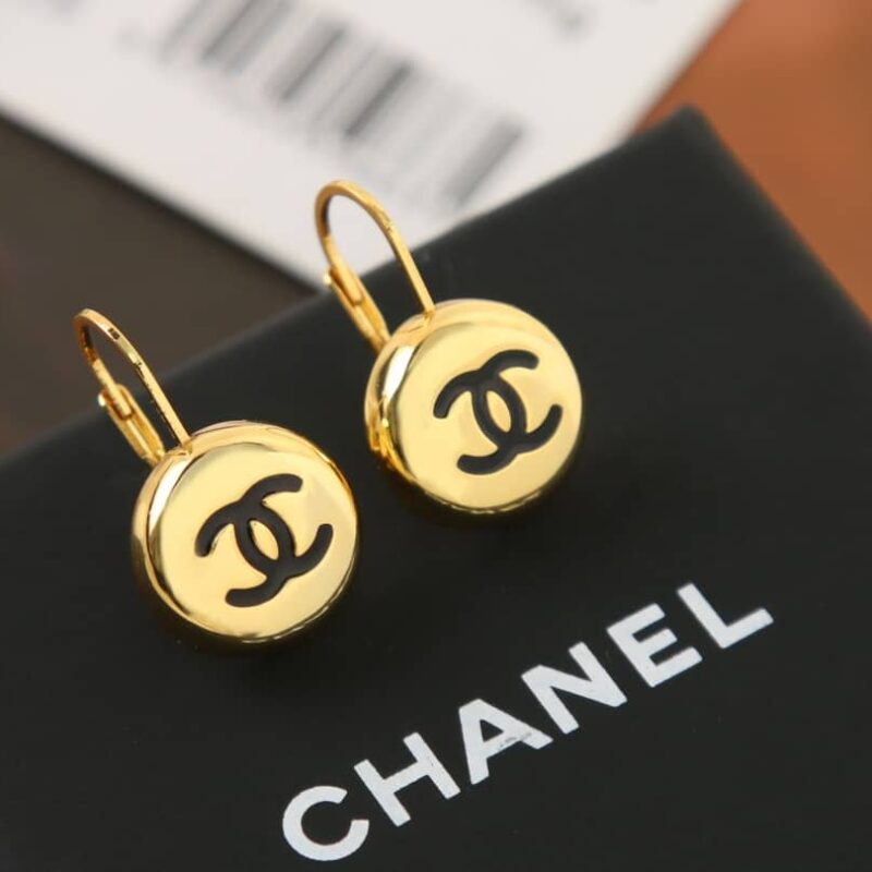 新款☑️CHANEL香奈儿双c金色小金豆耳钉耳环