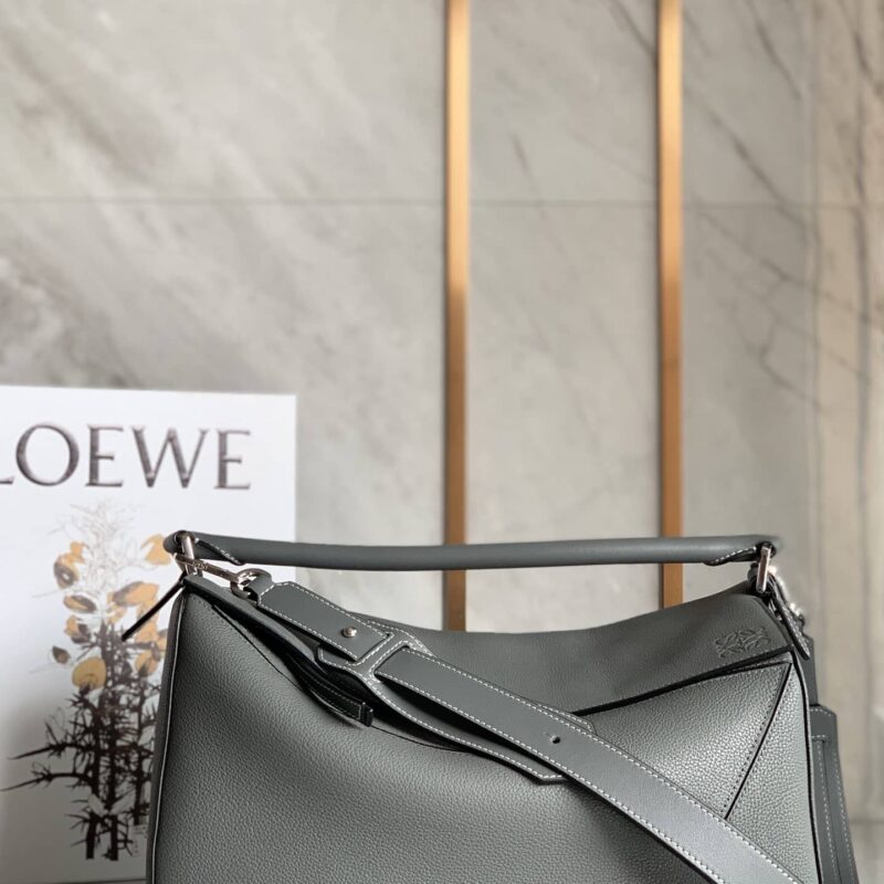 LOEWE Puzzle 35CM BAG 大号几何包 0159灰色/银扣