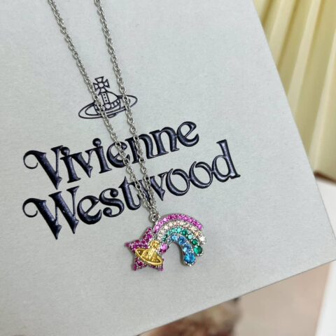 新款☑️ Vivienne Westwood西太后土星满钻彩虹项链