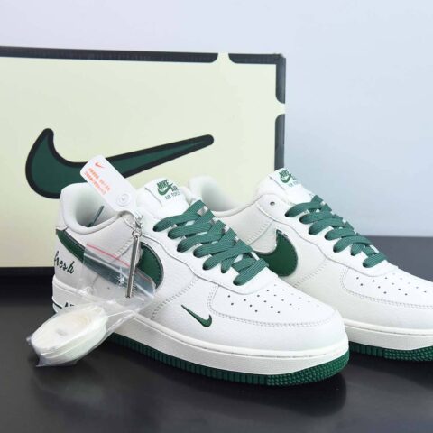 Nike Air Force 1’07 Low"White/Green/Silver"空军一号40周年联名纪念款深绿银小钩 ”货号：BM1996-066