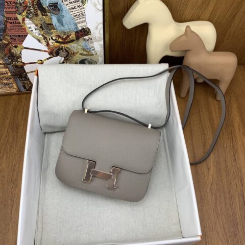 Hermès Constance 19cm Epsom M8沥青灰 玫瑰金