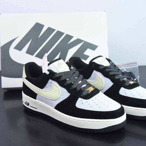 NIke Air Force 1 '07 Low 空军一号 低帮 黑灰麂皮 奶油 货号：DE0023 806