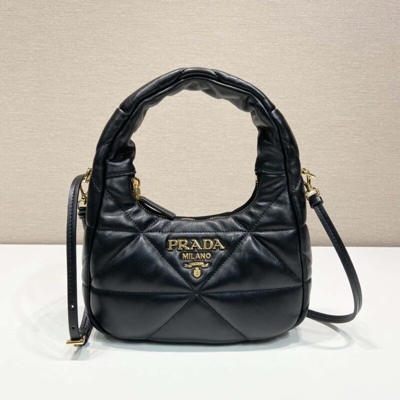 PRADA普拉达进口小羊皮迷你Hobo手袋1BA384