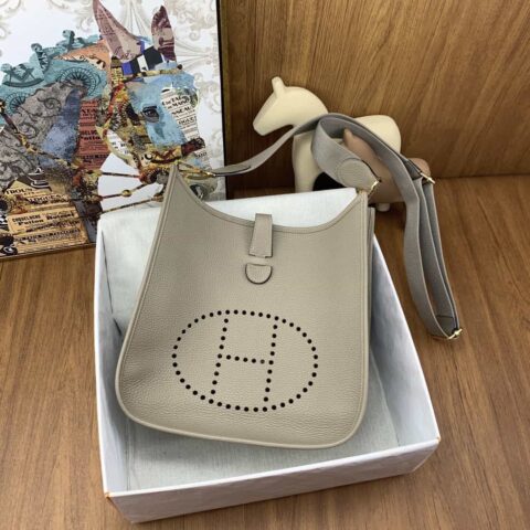 Hermès Evelyn 29cm clemenc Tc 81斑鸠灰 金扣