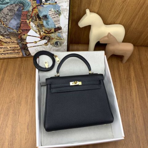 Hermès Kelly togo 25cm 89黑色 金扣