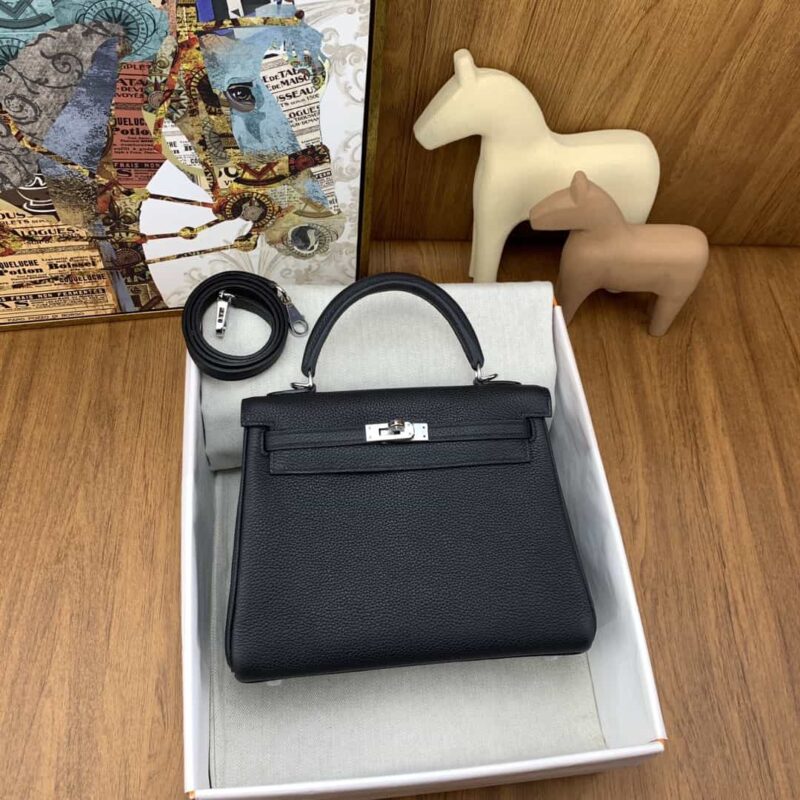 Hermès Kelly togo 25cm 89黑色 银扣