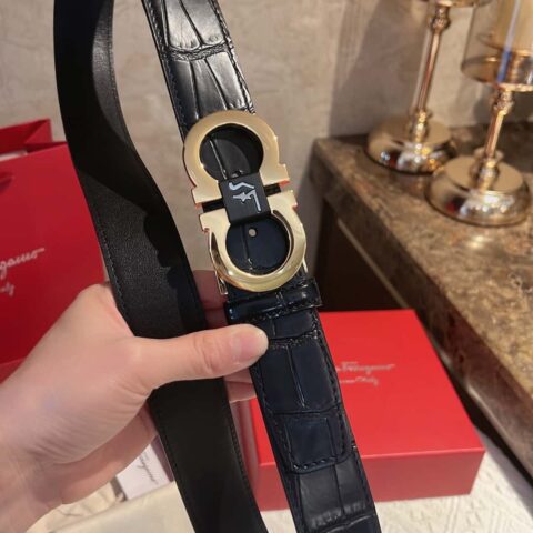 Ferragamo菲拉格慕   精致8字金属扣男士3.8cm腰带