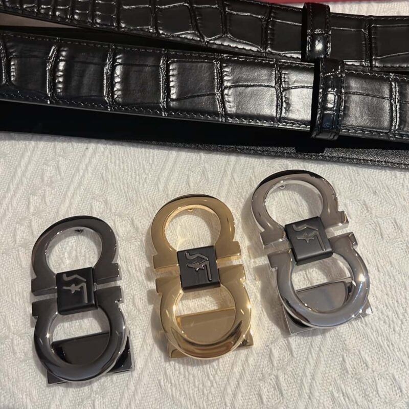Ferragamo菲拉格慕   精致8字金属扣男士3.8cm腰带