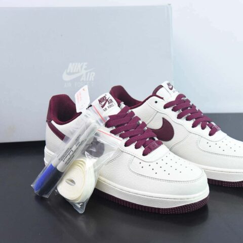 Nk Air Force 1'07 Low 酒红白配色 空军一号低帮休闲板鞋