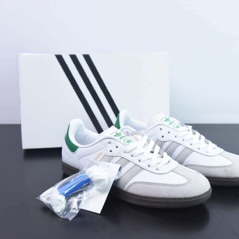 KITH x AD Originals Samba OG"Classics Program"桑巴联名白浅灰深绿烫金”货号：FX5398